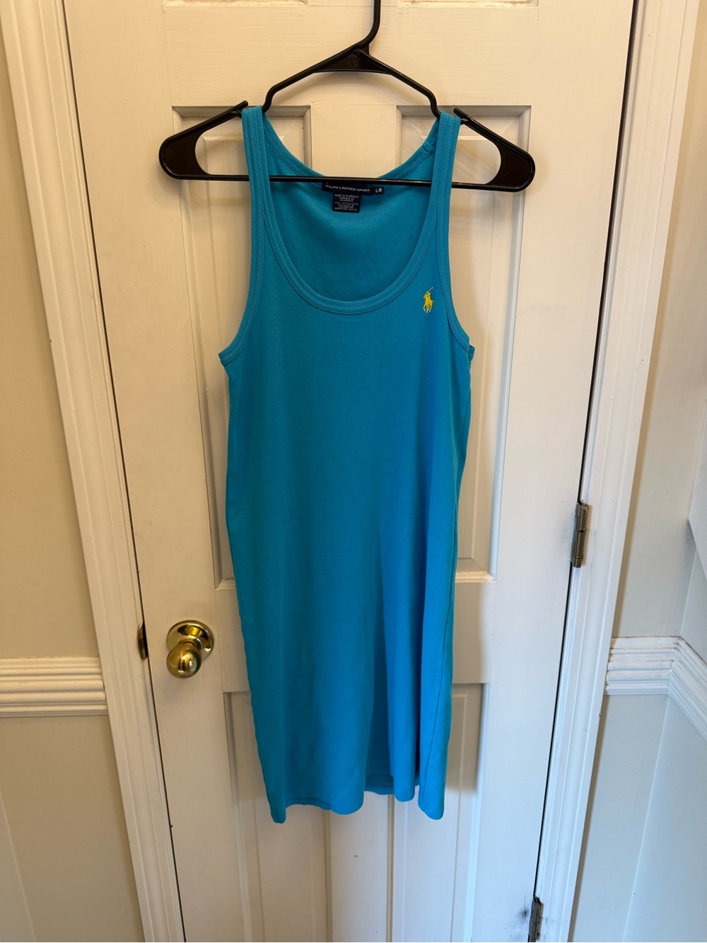 Ralph Lauren Sport Turquoise Blue Cotton Tank Dress Size Large